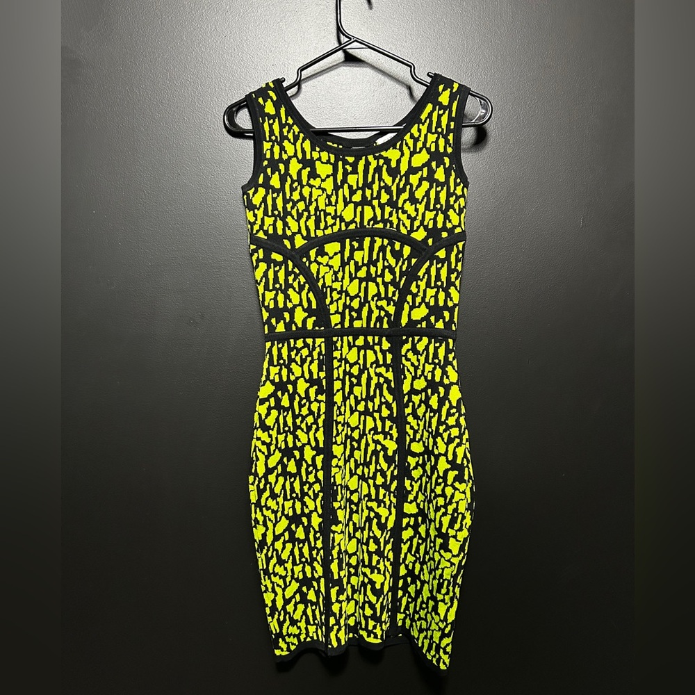 Black and Yellow Patterned Dress